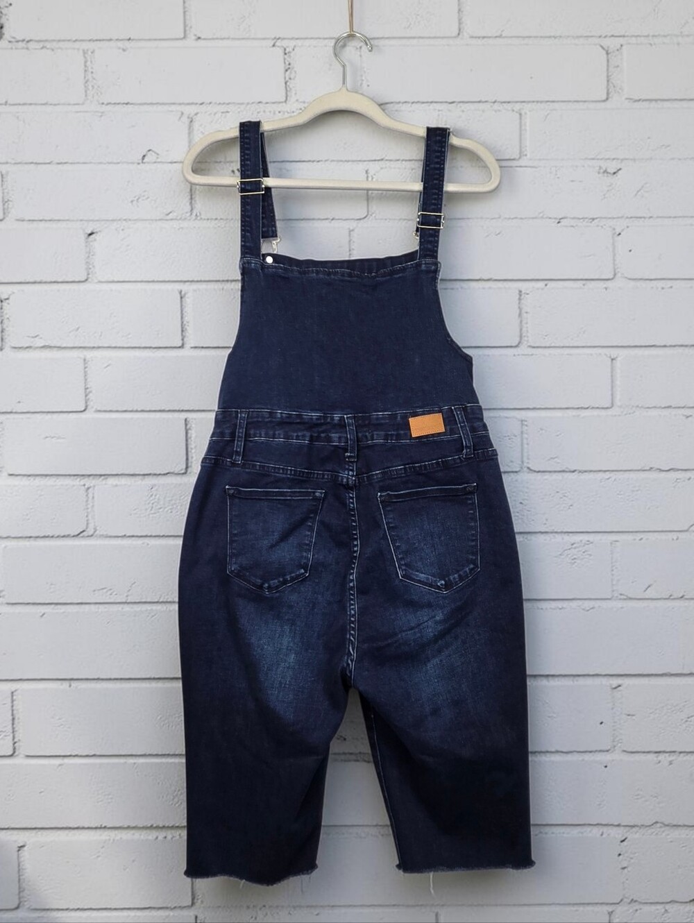 Judy Blue Overall Cut Off Jean Short Dark Stretch Denim Women's Size Large - Picture 10 of 15